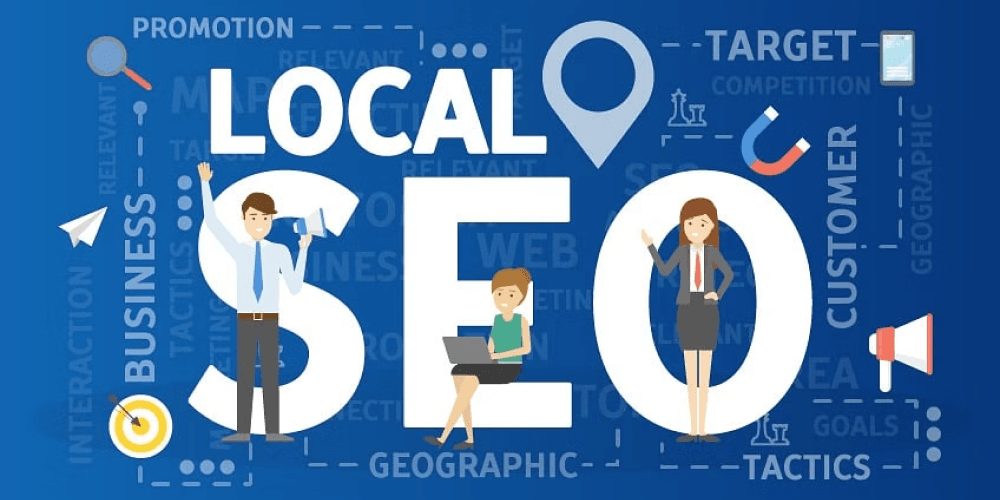 Illustration focused on local SEO strategies for small businesses