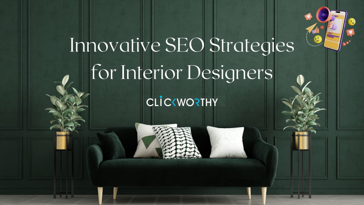 SEO service visual for interior designers combining design and digital marketing elements