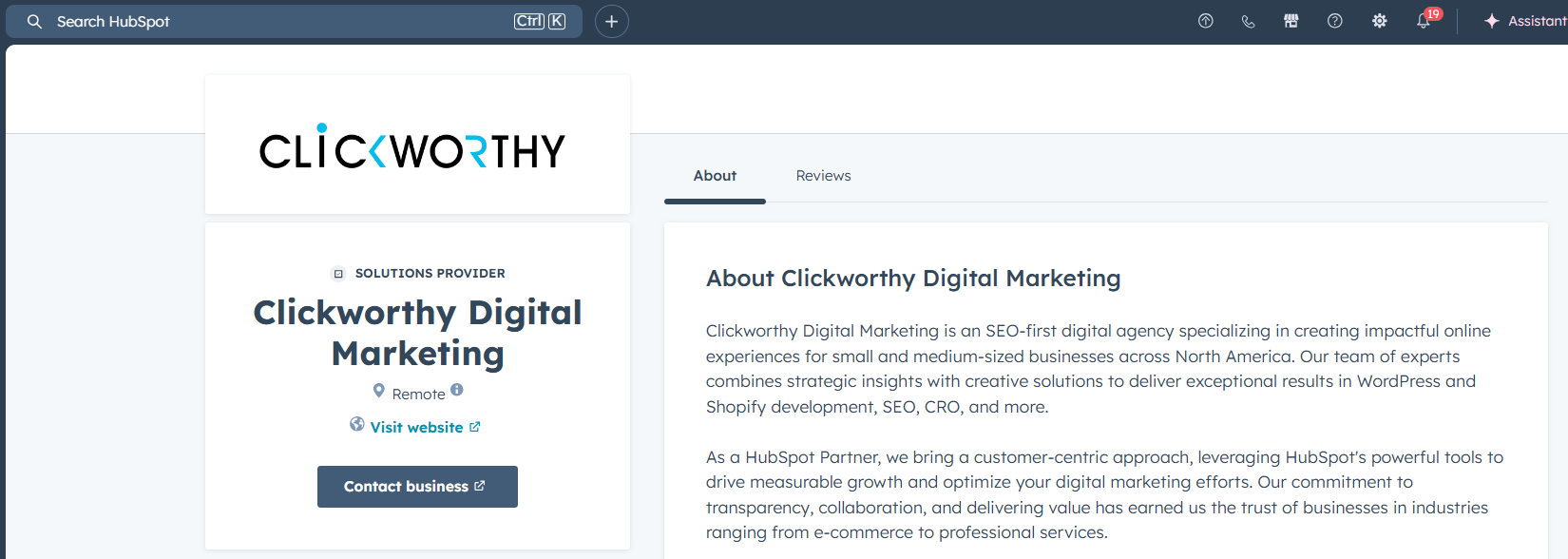 Hubsport Certified Partner Clickworthy